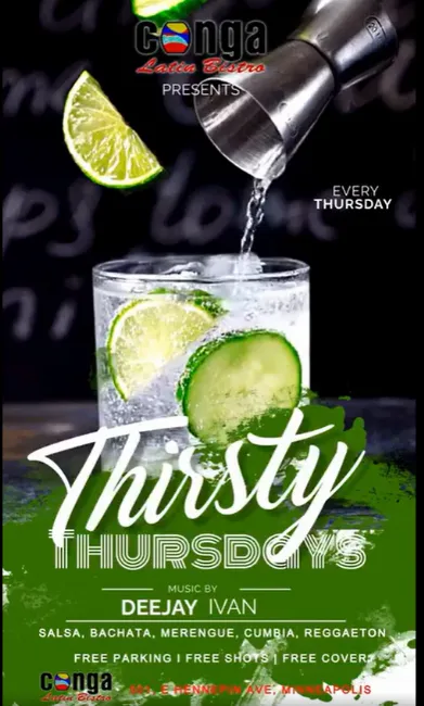 Poster for Latin Thursdays at Conga on Thursday, January  4 by Conga Latin Bistro