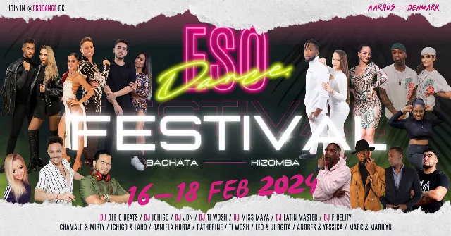 Poster for Eso Dance Festival - Kizomba & Bachata on Friday, February 16