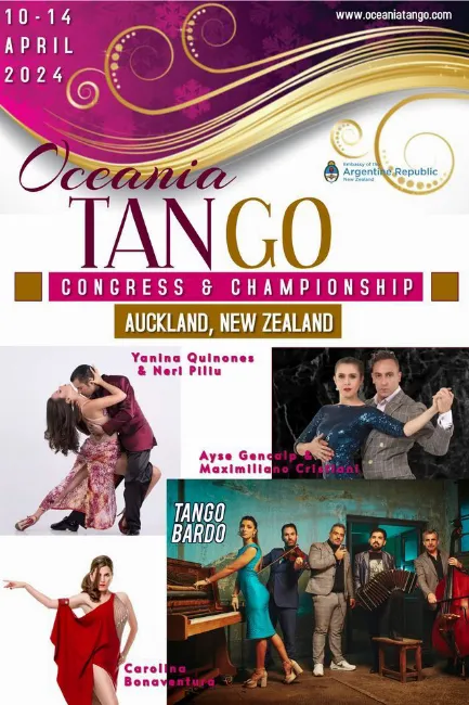 Poster for Oceania Tango Congress & Championship on Wednesday, April 10 by Cecile Bale