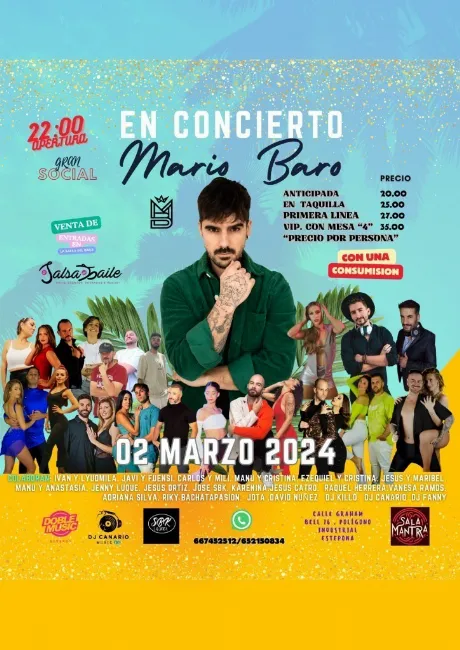 Poster for EN CONCIERTO MARIO BARO on Saturday, March  2
