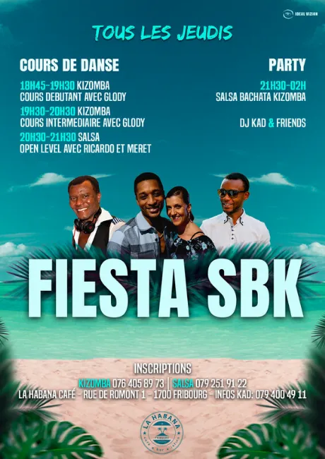 Poster for FIESTA SBK !  Cours Salsa & Kizomba & PARTY on Thursday, November 30.