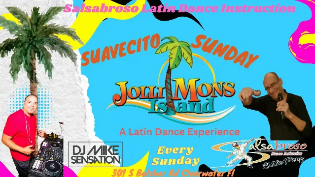 Poster for Suavecito Sunday: A Latin Dance Experience on Sunday, May 14 by Salsabroso Latin Dance