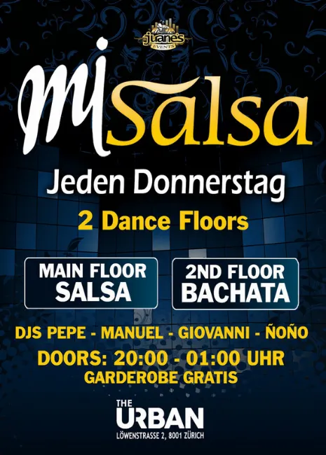 Poster for ► MI SALSA ◄ Jeden Donnerstag 2 Floors The URBAN Club on Thursday, March 23.