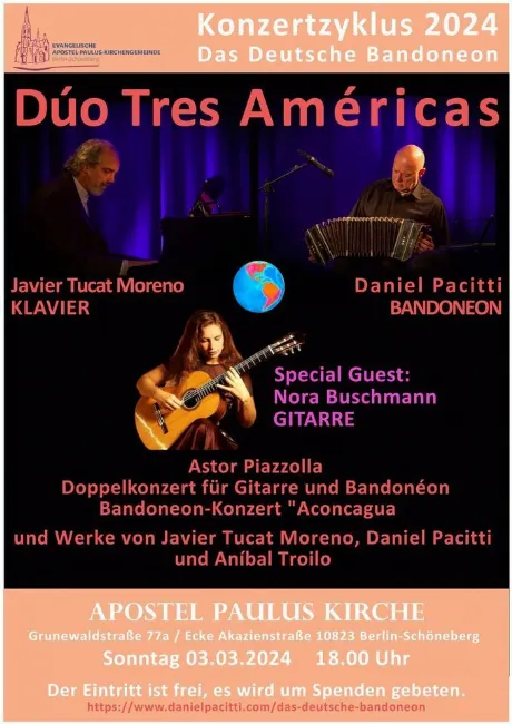 Poster for Tango-Konzert in Berlín [Eintritt Frei] on Sunday, March  3.