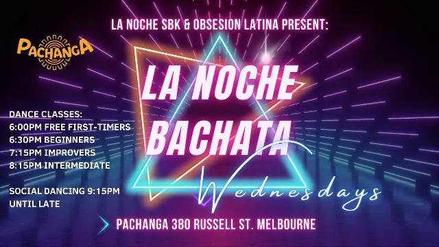 Poster for La Noche BACHATA Wednesdays on Wednesday, February 21