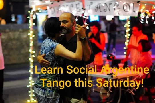 Poster for Dancing on the Edge - Tango Workshops with Semiral on Saturday, February 17 by Vancouver Milongueros