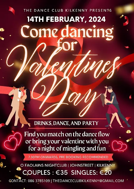 Poster for Valentine's Kizomba Dance Workshop (Couples and Singles) on Wednesday, February 14 by Kate O Brien Founder of TDCK