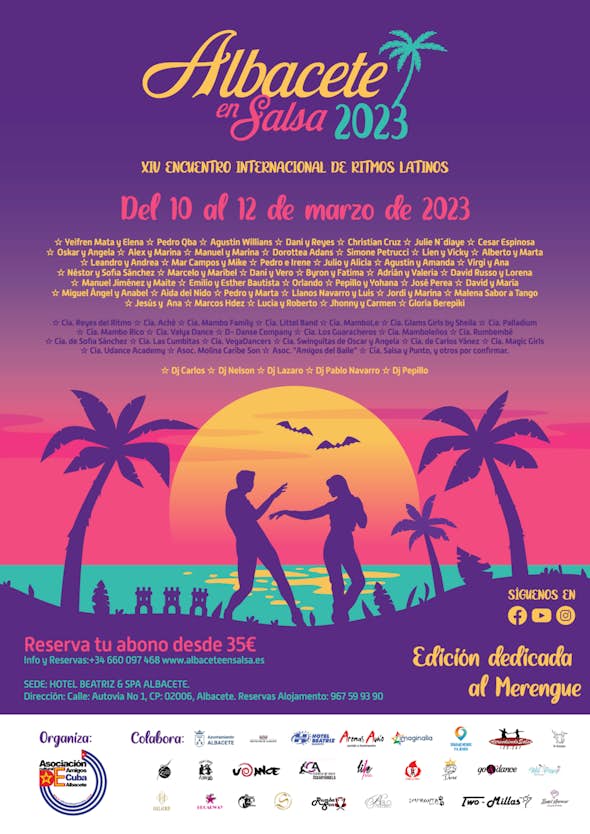Poster for ALBACETE EN SALSA 2023 - XIV Encuentro Internacional de Ritmos Latinos  on Friday, March 10