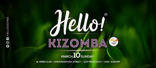 Poster for Hello! Kizomba (March 2024) on Sunday, March 10 by HELLO Kizomba