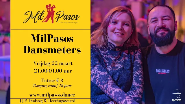 Poster for MilPasos Dansmeters on Friday, March 22 by MilPasos