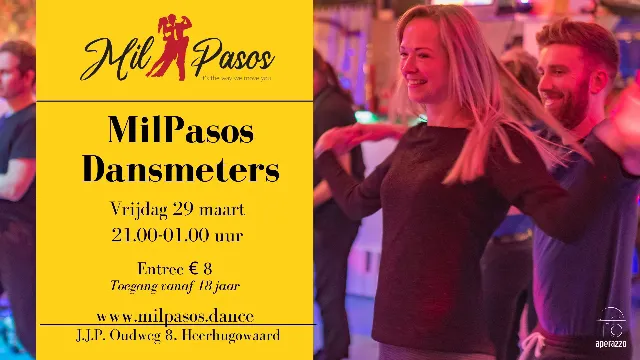 Poster for MilPasos Dansmeters on Friday, March 29 by MilPasos