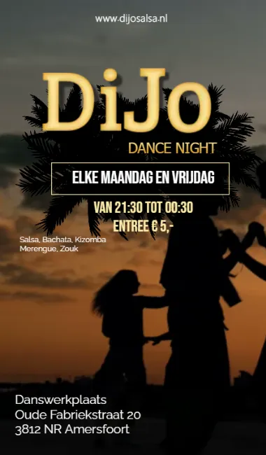 Poster for Dijo dance night on Friday, March  1 by Dijo salsa