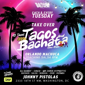 Poster for Taco Tuesdays by Bachata Brunch on Tuesday, March  5