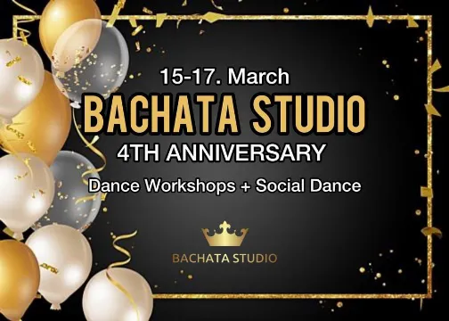 Poster for Bachata Studio 4th Anniversary on Friday, March 15 by Bachata Studio Helsinki
