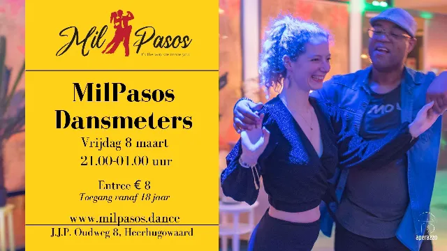 Poster for MilPasos Dansmeters on Friday, March  8 by MilPasos