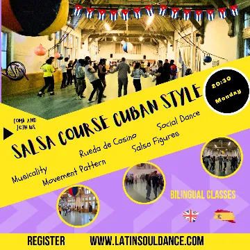 Poster for Salsa Cubana Course 4 Weeks on Monday, October 23 by Latin Soul Dance