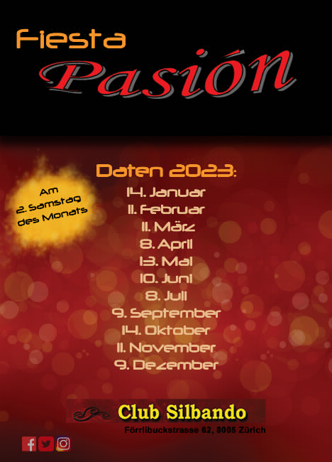Poster for Fiesta Pasión on Saturday, November 11 by Fiesta Pasión