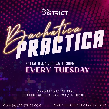 Poster for Bachatica Practica on Tuesday, March 19