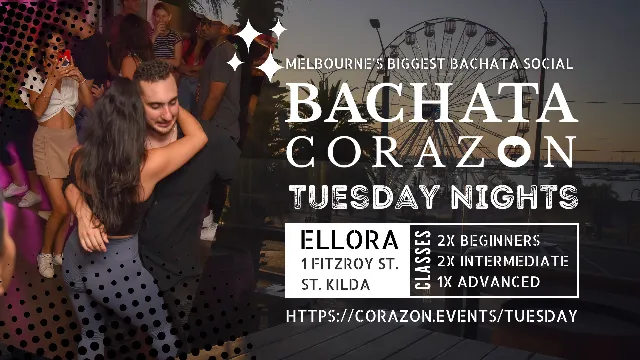 Poster for Sensual Bachata Corazon Tuesday on Tuesday, March 12