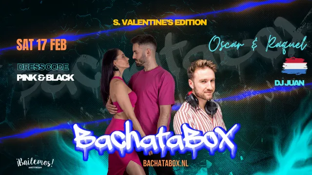 Poster for BachataBox Party on Saturday, March 23 by Belgium Bachata