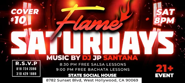 Poster for Flame Saturdays At State Social House on Saturday, March  2.