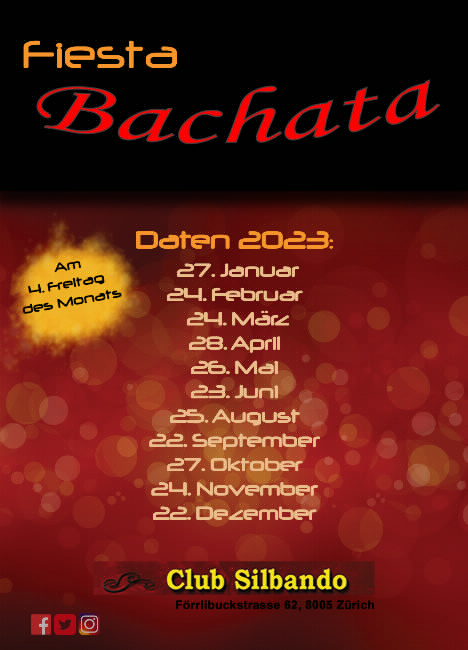 Poster for Fiesta Bachata on Friday, January 27.
