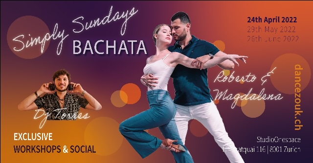 Poster for Simply Sundays - Bachata on Sunday, April 24 by Tasha