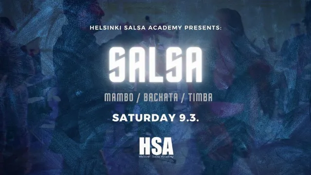 Poster for Monthly Salsa & Bachata Party / Saturday 9.3. on Saturday, March  9 by Helsinki Salsa Academy