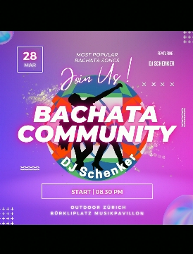 Poster for Bürkli Mondays 🌠 Bachata Community 🌠 on Monday, May 30.