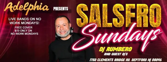 Poster for Salsero Sundays at Adelphia on Sunday, March 10