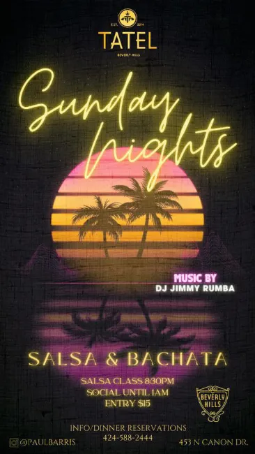 Poster for Salsa Sundays at Tatel on Sunday, March  3.