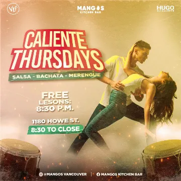 Poster for Caliente Thursdays at Mangos on Thursday, March 28