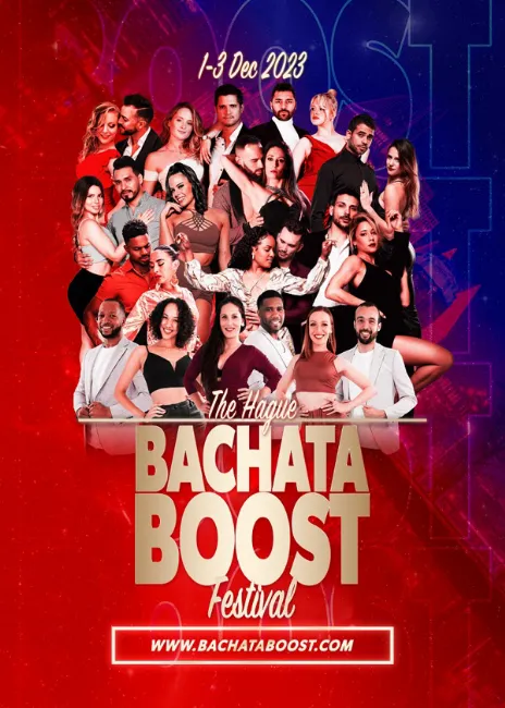 Poster for Bachata BOOST Festival 2023 in Den Haag on Friday, December  1 by Bachata Passion