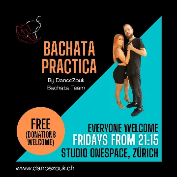 Poster for Bachata Practica on Friday, March 31.