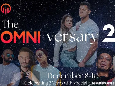 Poster for The Omni-versary: Celebrating 3 Years! December 2024 on Friday, December 13 by The Omni Movement
