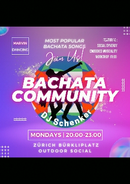 Poster for Bürkli Mondays 🌠 Bachata Community 🌠 on Monday, October 24 by DJ Schenker🎵