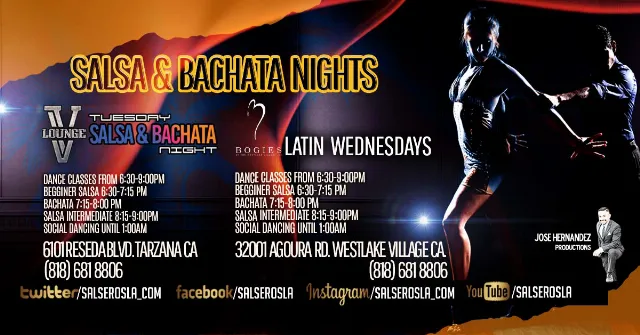 Poster for Salsa Bachata Tuesday at V Lounge on Tuesday, March  5.