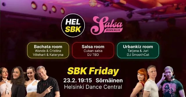 Poster for SBK Friday Social (3 rooms) on Friday, February 23 by Helsinki SBK