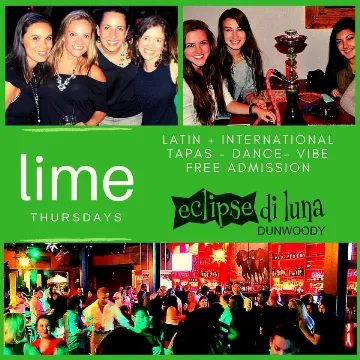 Poster for LIME Thursdays at Eclipse Di Luna Dunwoody on Thursday, April 27 by Lime Atlanta