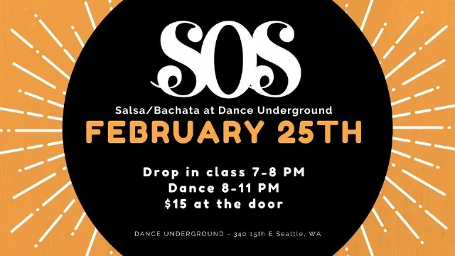 Poster for eSOeS - February 25 Salsa/Bachata at Dance Underground on Sunday, February 25 by eSOeS