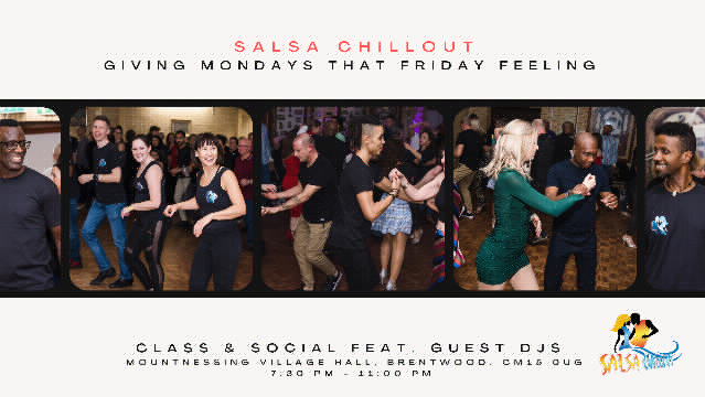 Poster for Salsa Chillout Class & Guest DJ's On Rotation on Monday, October 16 by Salsa Chillout