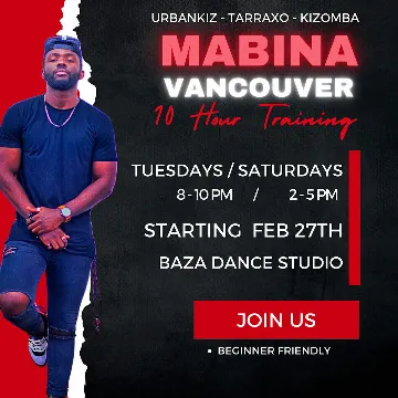 Poster for MABINA - Vancouver : Urbankiz & Tarraxo with Mr.Ahombi on Tuesday, February 27 by Mr.Ahombi
