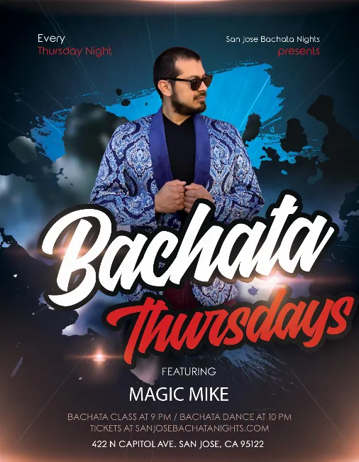 Poster for Bachata Thursdays on Thursday, December  7 by DJ  Magic Mike
