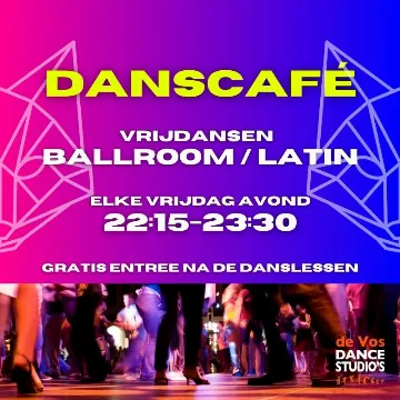 Poster for Danscafé on Friday, December 22 by De Vos Dance Studio's