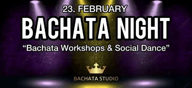 Poster for Bachata Social Night (23.02.2024) on Friday, February 23 by Bachata Studio Helsinki