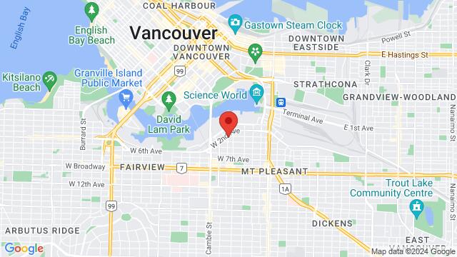Map of the area around 290 West 3rd Avenue, V5Y 1G1, Vancouver, BC, CA
