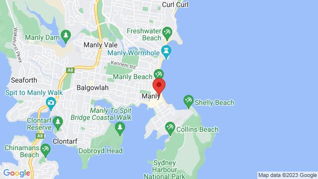Map of the area around 75 The Corso, 2095, Manly, NSW, Australia