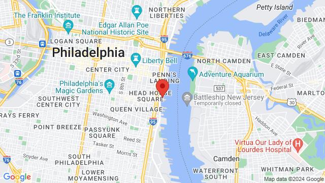 Map of the area around 401 South Christopher Columbus Boulevard, Philadelphia, PA, US