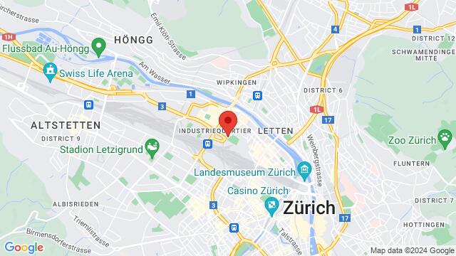 Carte des environs el Social Tanzschule Zürich Tango Argentino Salsa Lindy Hop und Raumvermietung, Viaduktstrasse 67, 8005 Zürich, Suiza