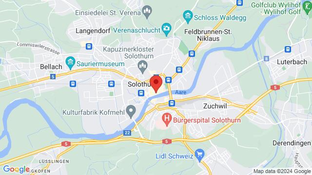Map of the area around Landhausquai 23, 4500 Solothurn